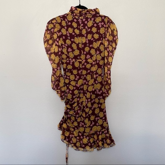 NWT keepsake the label dissolve long sleeve mini dress in chocolate rose sz.XXS - Picture 5 of 7